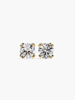 Valanova - Hallmarked 9K Yellow Gold and Certified Lab Grown Diamond 1.00Cts Stud Earrings Vse0010R100