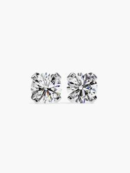 Valanova - Hallmarked 9K White Gold and Certified Lab Grown Diamond 1.50Cts Stud Earrings Vse0010R150