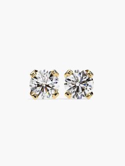 Valanova - Hallmarked 9K Yellow Gold and Certified Lab Grown Diamond 1.50Cts Stud Earrings Vse0010R150