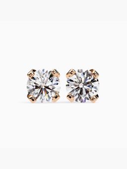 Valanova - Hallmarked 9K Rose Gold and Certified Lab Grown Diamond 2.00Cts Stud Earrings Vse0010R200