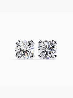 Valanova - Hallmarked 9K White Gold and Certified Lab Grown Diamond 2.00Cts Stud Earrings Vse0010R200