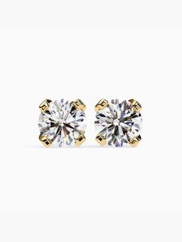 Valanova - Hallmarked 9K Yellow Gold and Certified Lab Grown Diamond 2.00Cts Stud Earrings Vse0010R200