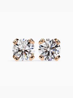 Valanova - Hallmarked 9K Rose Gold and Certified Lab Grown Diamond 3.00Cts Stud Earrings Vse0010R300