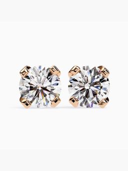 Valanova - Hallmarked 9K Rose Gold and Certified Lab Grown Diamond 4.00Cts Stud Earrings Vse0010R400