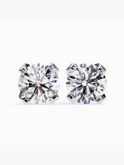Valanova - Hallmarked 9K White Gold and Certified Lab Grown Diamond 4.00Cts Stud Earrings Vse0010R400