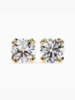 Valanova - Hallmarked 9K Yellow Gold and Certified Lab Grown Diamond 4.00Cts Stud Earrings Vse0010R400