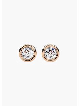 Valanova - Hallmarked 9K Rose Gold and Certified Lab Grown Diamond 1.00Cts Stud Earrings Vse0012R100