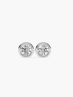 Valanova - Hallmarked 9K White Gold and Certified Lab Grown Diamond 1.00Cts Stud Earrings Vse0012R100