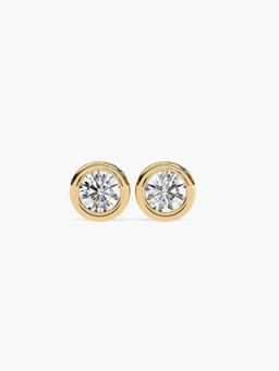 Valanova - Hallmarked 9K Yellow Gold and Certified Lab Grown Diamond 1.00Cts Stud Earrings Vse0012R100