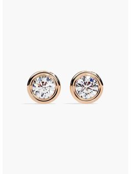 Valanova - Hallmarked 9K Rose Gold and Certified Lab Grown Diamond 1.50Cts Stud Earrings Vse0012R150
