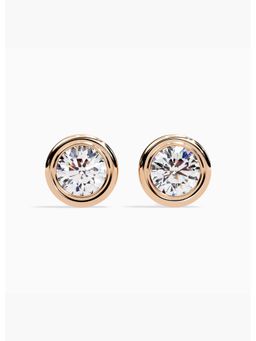 Valanova - Hallmarked 9K Rose Gold and Certified Lab Grown Diamond 2.00Cts Stud Earrings Vse0012R200