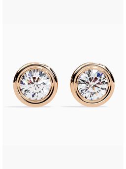 Valanova - Hallmarked 9K Rose Gold and Certified Lab Grown Diamond 4.00Cts Stud Earrings Vse0012R400