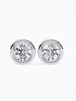 Valanova - Hallmarked 9K White Gold and Certified Lab Grown Diamond 4.00Cts Stud Earrings Vse0012R400