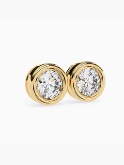 Valanova - Hallmarked 9K Yellow Gold and Certified Lab Grown Diamond 4.00Cts Stud Earrings Vse0012R400