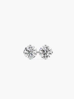 Valanova - Hallmarked 9K White Gold and Certified Lab Grown Diamond 0.50Cts Stud Earrings Vse0013R050