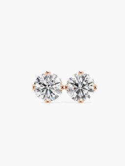 Valanova - Hallmarked 9K Rose Gold and Certified Lab Grown Diamond 1.00Cts Stud Earrings Vse0013R100