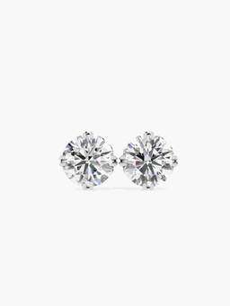 Valanova - Hallmarked 9K White Gold and Certified Lab Grown Diamond 1.00Cts Stud Earrings Vse0013R100