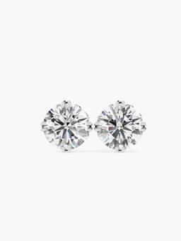 Valanova - Hallmarked 9K White Gold and Certified Lab Grown Diamond 1.50Cts Stud Earrings Vse0013R150