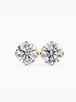 Valanova - Hallmarked 9K Yellow Gold and Certified Lab Grown Diamond 2.00Cts Stud Earrings Vse0013R200