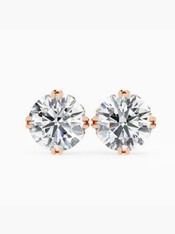 Valanova - Hallmarked 9K Rose Gold and Certified Lab Grown Diamond 3.00Cts Stud Earrings Vse0013R300