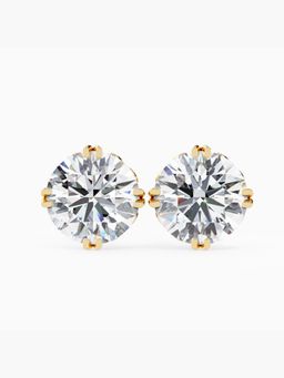 Valanova - Hallmarked 9K Yellow Gold and Certified Lab Grown Diamond 3.00Cts Stud Earrings Vse0013R300