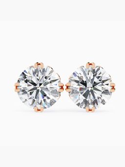 Valanova - Hallmarked 9K Rose Gold and Certified Lab Grown Diamond 4.00Cts Stud Earrings Vse0013R400