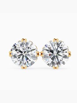 Valanova - Hallmarked 9K Yellow Gold and Certified Lab Grown Diamond 4.00Cts Stud Earrings Vse0013R400