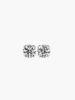 Valanova - Hallmarked 9K White Gold and Certified Lab Grown Diamond 0.50Cts Stud Earrings Vse0014R050