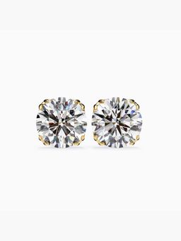 Valanova - Hallmarked 9K Yellow Gold and Certified Lab Grown Diamond 2.00Cts Stud Earrings Vse0014R200