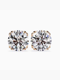 Valanova - Hallmarked 9K Rose Gold and Certified Lab Grown Diamond 4.00Cts Stud Earrings Vse0014R400