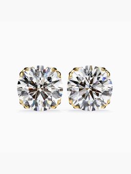 Valanova - Hallmarked 9K Yellow Gold and Certified Lab Grown Diamond 4.00Cts Stud Earrings Vse0014R400