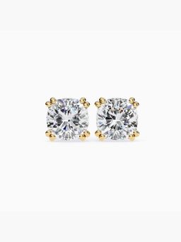 Valanova - Hallmarked 9K Yellow Gold and Certified Lab Grown Diamond 1.50Cts Stud Earrings Vse0015U150