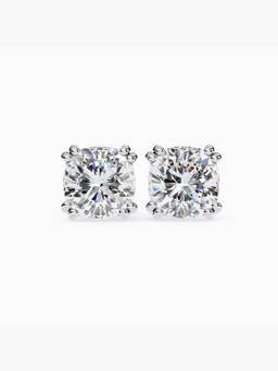 Valanova - Hallmarked 9K White Gold and Certified Lab Grown Diamond 2.00Cts Stud Earrings Vse0015U200