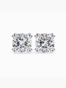 Valanova - Hallmarked 9K White Gold and Certified Lab Grown Diamond 3.00Cts Stud Earrings Vse0015U300
