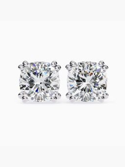 Valanova - Hallmarked 9K White Gold and Certified Lab Grown Diamond 4.00Cts Stud Earrings Vse0015U400