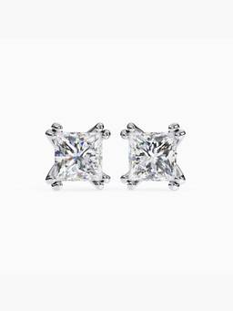 Valanova - Hallmarked 9K White Gold and Certified Lab Grown Diamond 3.00Cts Stud Earrings Vse0016P300