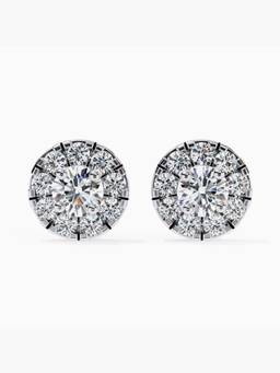 Valanova - Hallmarked 9K White Gold and Certified Lab Grown Diamond 0.59Cts Stud Earrings Vse0019
