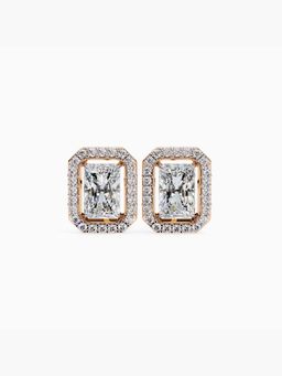 Valanova - Hallmarked 9K Rose Gold and Certified Lab Grown Diamond 1.20Cts Stud Earrings Vse0020D100