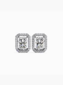Valanova - Hallmarked 9K White Gold and Certified Lab Grown Diamond 1.20Cts Stud Earrings Vse0020D100