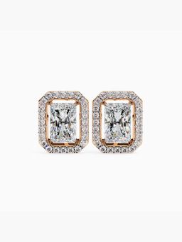Valanova - Hallmarked 9K Rose Gold and Certified Lab Grown Diamond 1.77Cts Stud Earrings Vse0020D150