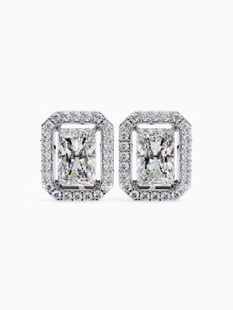 Valanova - Hallmarked 9K White Gold and Certified Lab Grown Diamond 2.32Cts Stud Earrings Vse0020D200