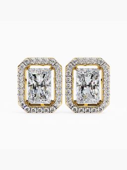 Valanova - Hallmarked 9K Yellow Gold and Certified Lab Grown Diamond 3.46Cts Stud Earrings Vse0020D300