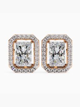 Valanova - Hallmarked 9K Rose Gold and Certified Lab Grown Diamond 4.58Cts Stud Earrings Vse0020D400