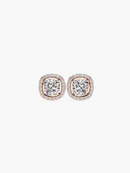 Valanova - Hallmarked 9K Rose Gold and Certified Lab Grown Diamond 1.17Cts Stud Earrings Vse0021U100