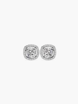 Valanova - Hallmarked 9K White Gold and Certified Lab Grown Diamond 1.17Cts Stud Earrings Vse0021U100