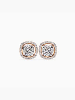 Valanova - Hallmarked 9K Rose Gold and Certified Lab Grown Diamond 1.76Cts Stud Earrings Vse0021U150