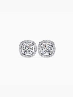 Valanova - Hallmarked 9K White Gold and Certified Lab Grown Diamond 1.76Cts Stud Earrings Vse0021U150