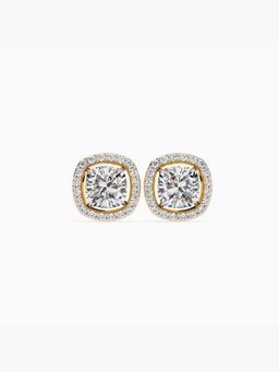 Valanova - Hallmarked 9K Yellow Gold and Certified Lab Grown Diamond 1.76Cts Stud Earrings Vse0021U150