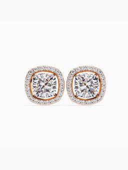 Valanova - Hallmarked 9K Rose Gold and Certified Lab Grown Diamond 3.48Cts Stud Earrings Vse0021U300
