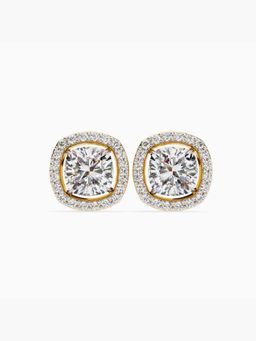 Valanova - Hallmarked 9K Yellow Gold and Certified Lab Grown Diamond 3.48Cts Stud Earrings Vse0021U300